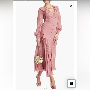 ASOS DESIGN chiffon ruffle midi dress 0